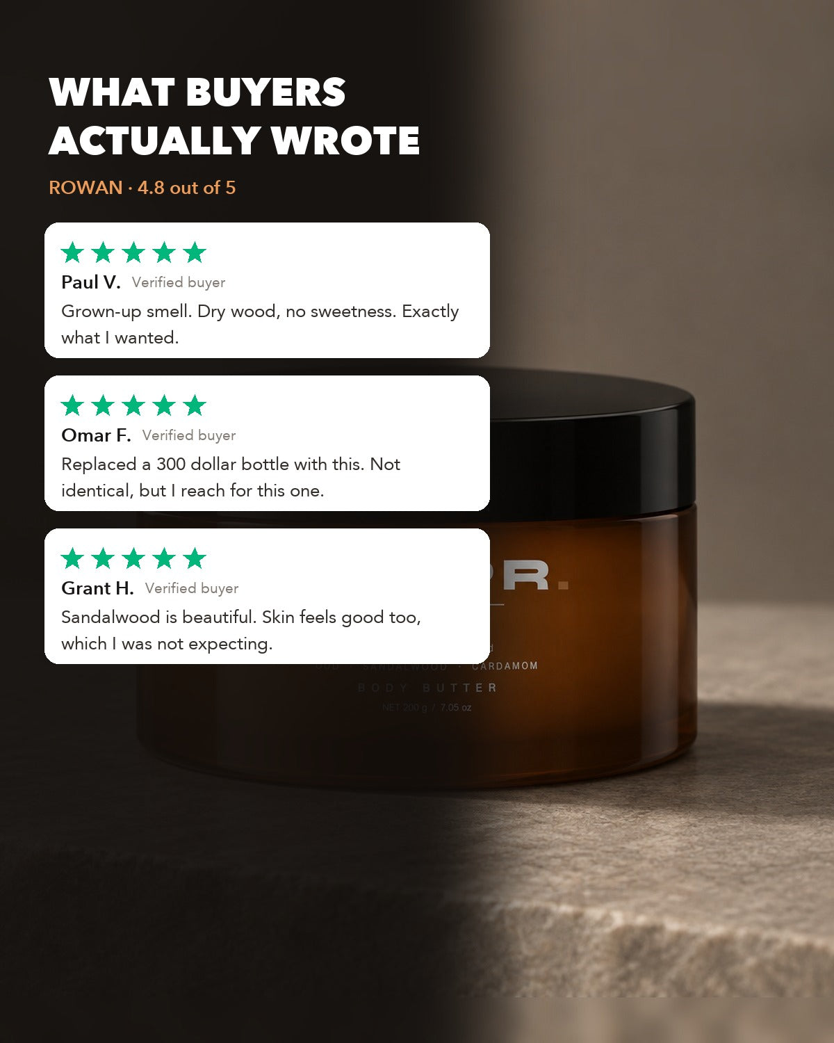 ROWAN Body Butter — Inspired by Tom Ford Oud Wood, 200g