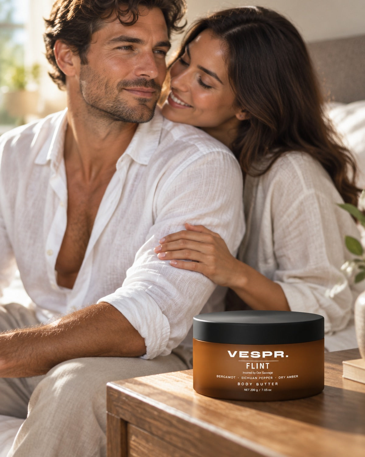 Morning light, the VESPR jar on the bedside table