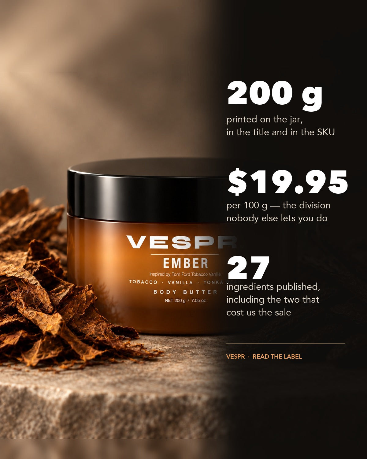 200 g, $19.95 per 100 g, 27 ingredients published