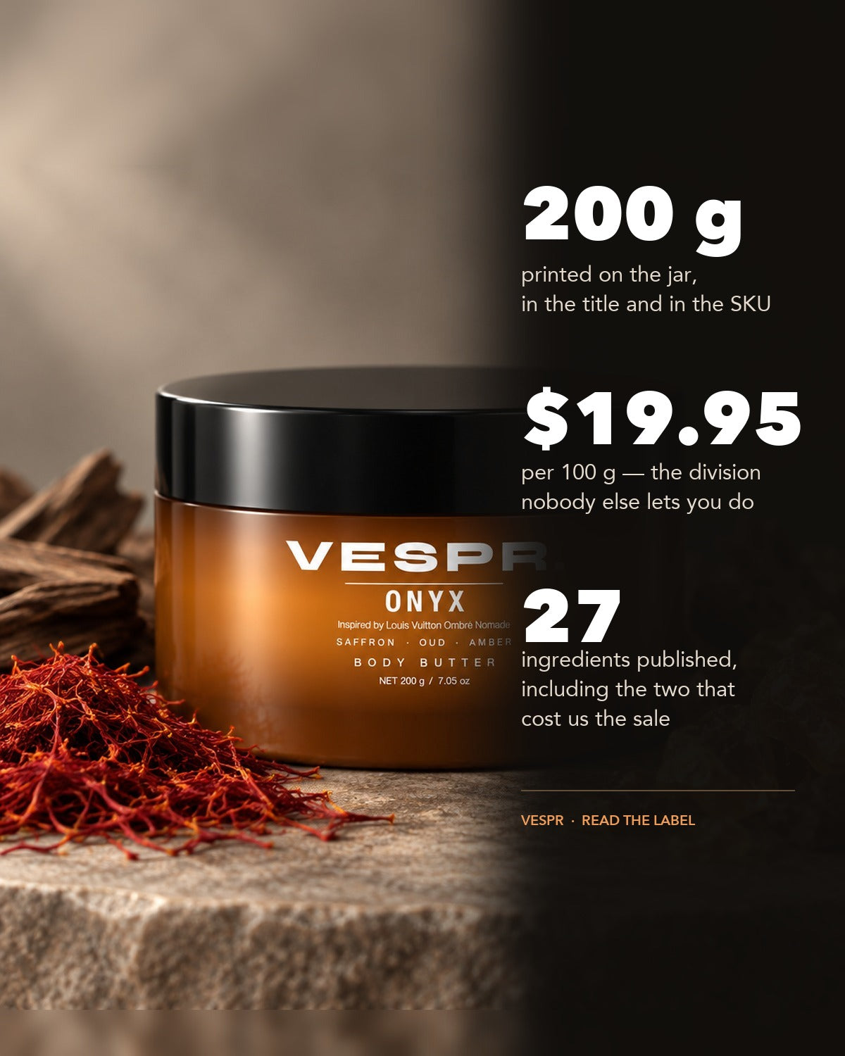 200 g, $19.95 per 100 g, 27 ingredients published
